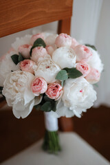 elegant wedding bouquet of fresh natural flowers