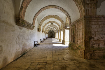 Fototapeta na wymiar Monastery of Santa Clara-a-Nova, Corridor surrounding inner courtyard, Coimbra, Beira, Portugal
