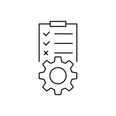 black linear document and gear