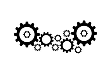 simple set of black gears and cogs