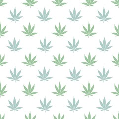 Naklejka na ściany i meble Seamless marijuana background with geometric leaves pattern