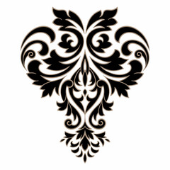 Damask central element isolated. Vector damask illustration.