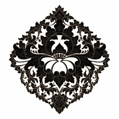Fototapeta premium Damask central element isolated. Vector damask illustration.