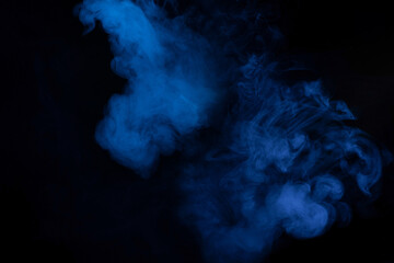 Blue and pink steam on a black background.