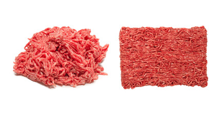 Chopped meat background. Top view.