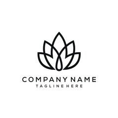 Logo Design of Marijuana Leaf Symbol CBD Concept of Hemp Oil Icon