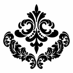 Damask central element isolated. Vector damask illustration.