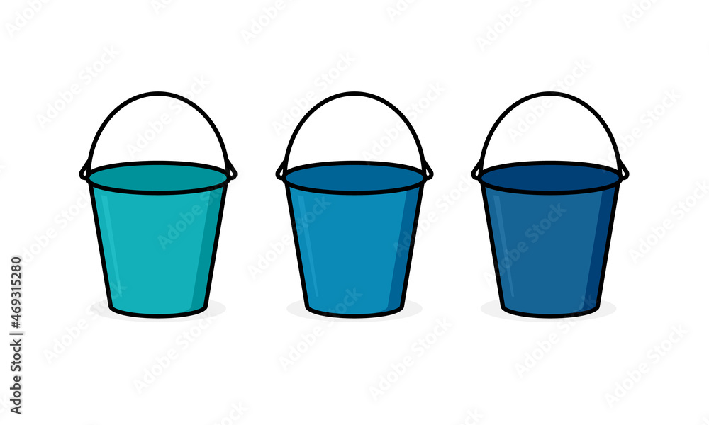 Canvas Prints three buckets filled outline icon. clipart image isolated on white background