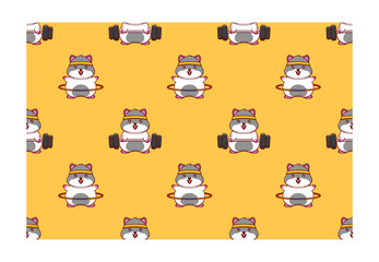 cute little hamster background vector illustration design exercising