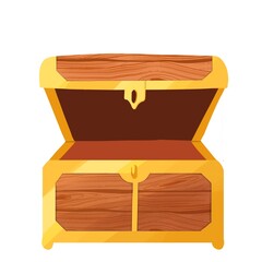Pirate chest isolated on white background. Hand drawn illustration 