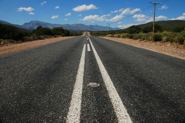 Fototapeta na wymiar Neverending on the road trought mountains south africa