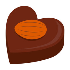 アーモンドがのったハート型のチョコレート