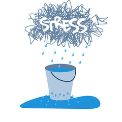Stress bucket concept image. Clipart image - obrazy, fototapety, plakaty