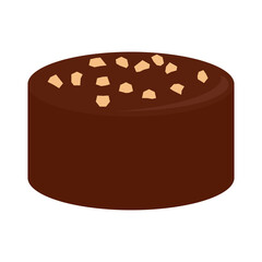 ナッツがトッピングされた丸いチョコレート