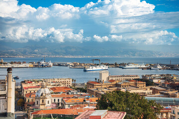 Street view of Messina city, Italy