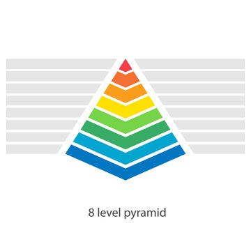 8 level pyramid diagram. Clipart image
