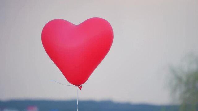 Heart shape balloon on sky to Valentine's Day on February 14