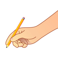 hand with pencil writing drawing