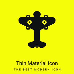 Aeroplane minimal bright yellow material icon