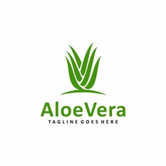aloe vera green plant Symbol Logo Design