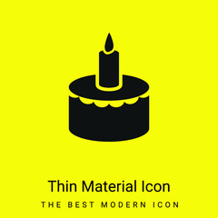 Birthday Cake With Candle minimal bright yellow material icon