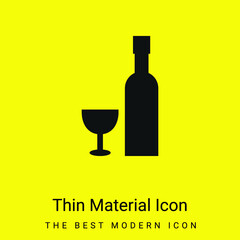 Bottle And Glass minimal bright yellow material icon