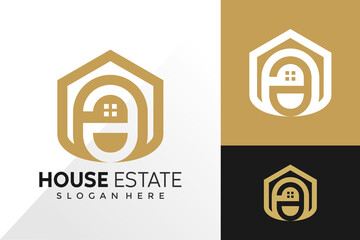 Letter A House Real Estate Logo Design Vector Template