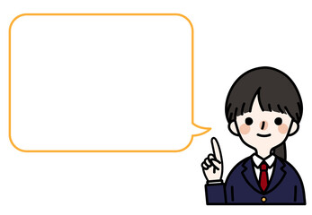 人物イラスト_女子高生_吹き出し