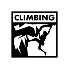 Fototapeta premium CLIMB LOGO DESIGN, IMAGE, ADVENTURE, ROCK, MOUNTAIN, INSPIRATION