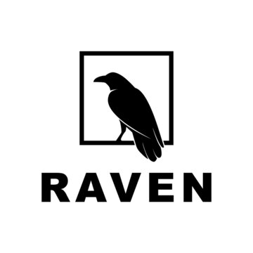 RAVEN LOGO DESIGN, BIRD, IMAGE, BLACK, COMMON, INSPIRATION