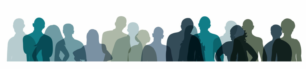 portrait people silhouette vector, isolated