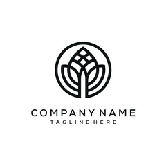 Oil Drops Natural Leaf Logo Design Circle Symbol