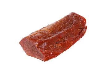 smoked ham isolated on white background