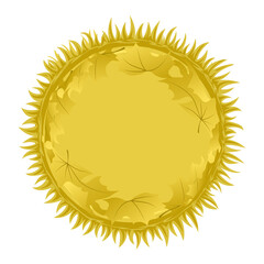 Round frame with grass and leaves