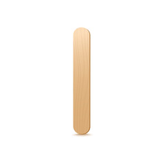 Popsicle stick or medical tongue depressor, realistic vector illustration isolated on white background.