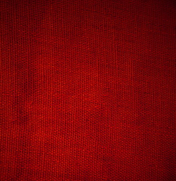Rustikaler roter Jutessack als Hintergrund