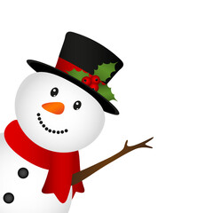 Christmas snowman on a white background. 