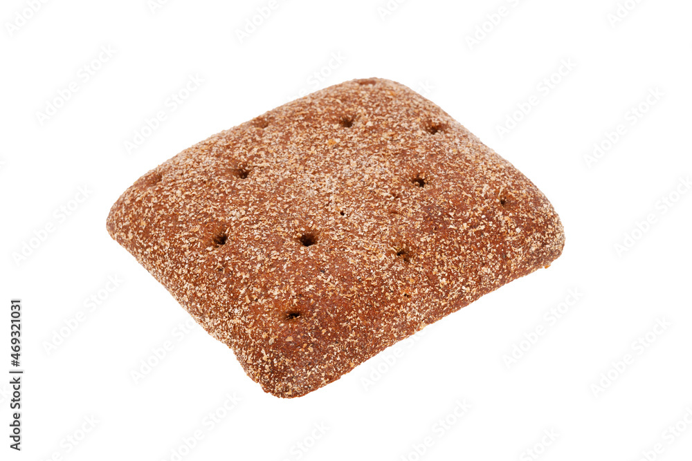 Poster slice of rye bread isolated on white background