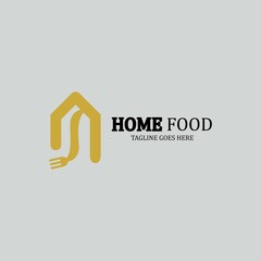Home food logo design template. Vector illustration