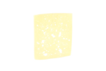 Slices hard cheese isolated on white background