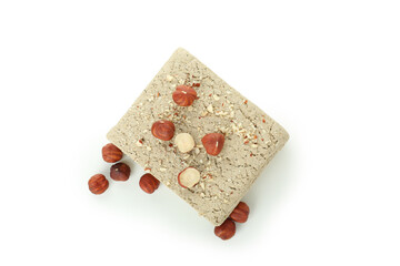 Halva with nuts isolated on white background