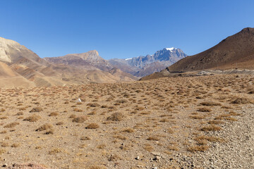 Yakwakang mountain. View from the village of Kagbeni. Mustang District, Nepal