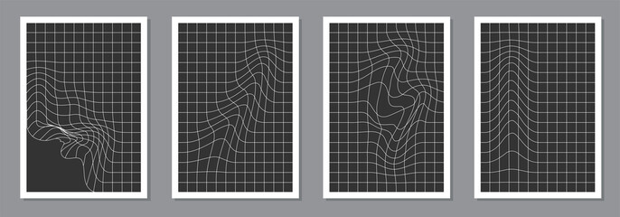 Set of trendy abstract aesthetic creative minimalist geometric composition