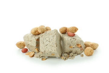 Halva with nuts isolated on white background