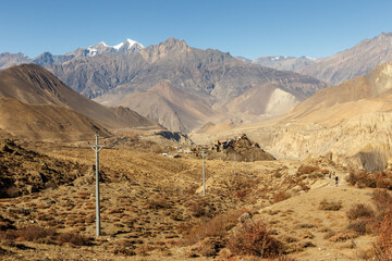 View of the village of Jharkot. Mustang District, Nepal