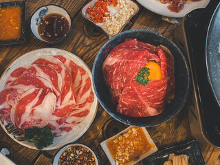 Japan buffet style with other side dishes is one of the best popular in Thailalnd.