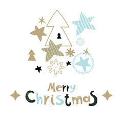 Obraz premium Christmas pattern in scandinavian style