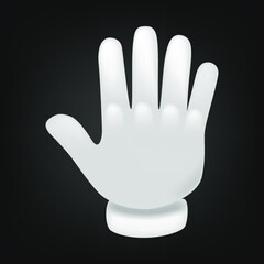 Raised Back Hand Cartoon Glove Emoji Icon Illustration Sign. Human Gesture Vector Symbol Design Vector Clip Art.