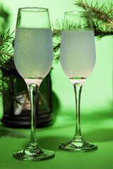 Christmas and New Year background for cards and invitations with holiday attributes