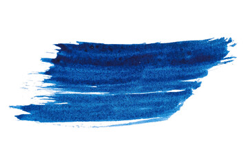 blue abstract watercolor paint brush stroke texture isolated on white background for logo and...